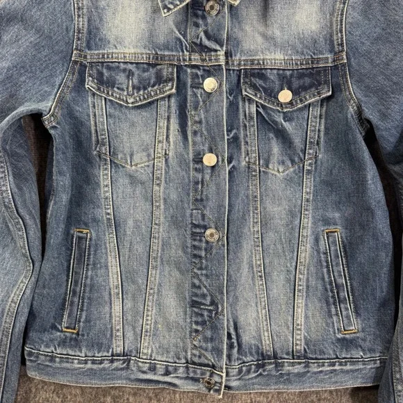 Gap 1969 Denim Jacket, Custom Art, Painted Jean Jacket, Women's, Small, Blue - Picture 4 of 7